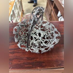 Antique Repousse Silver-Plated Basket